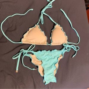 From Brazil 🇧🇷 Reversible Bikini - nude and blue